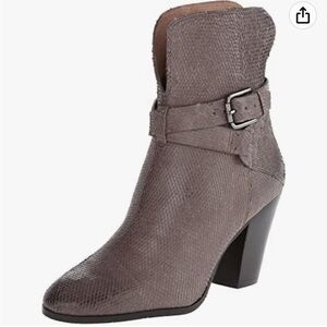 Donald J Pliner Sarje Gray Snake Print Leather Western Ankle Boots 8.5 M